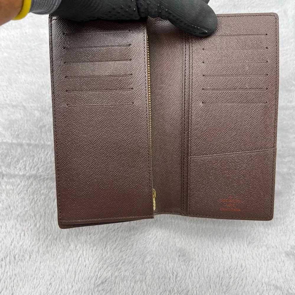 Louis Vuitton Brazza Wallet N60017 Damier Ebene Brown Mens Long Wallet Organizer